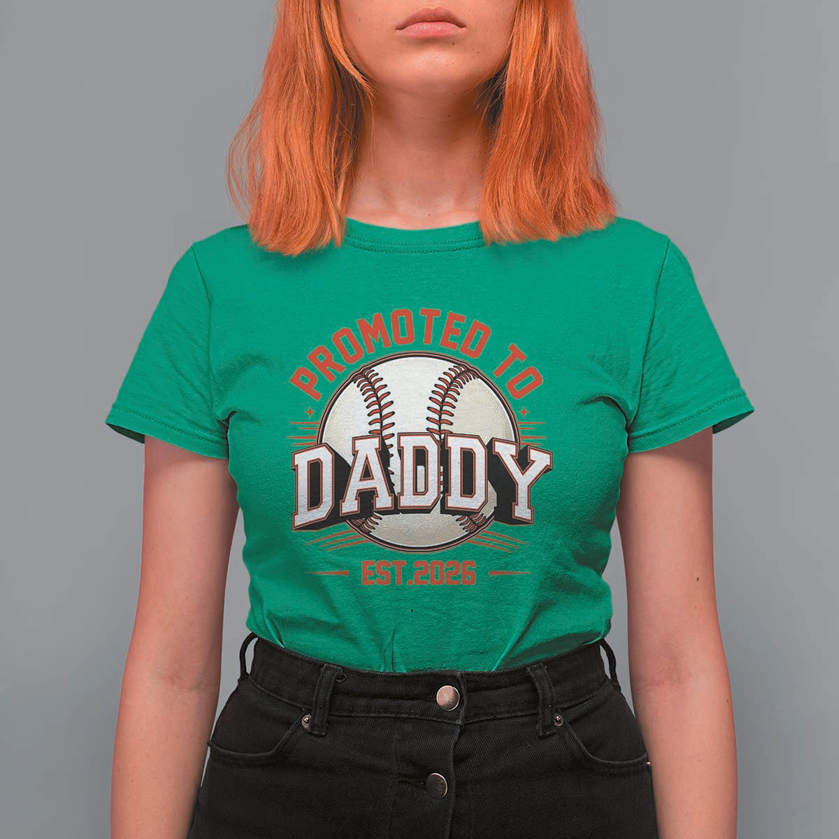 Promoted To Dad 2026 Baseball T Shirt For Women First Time Father Sports Lover