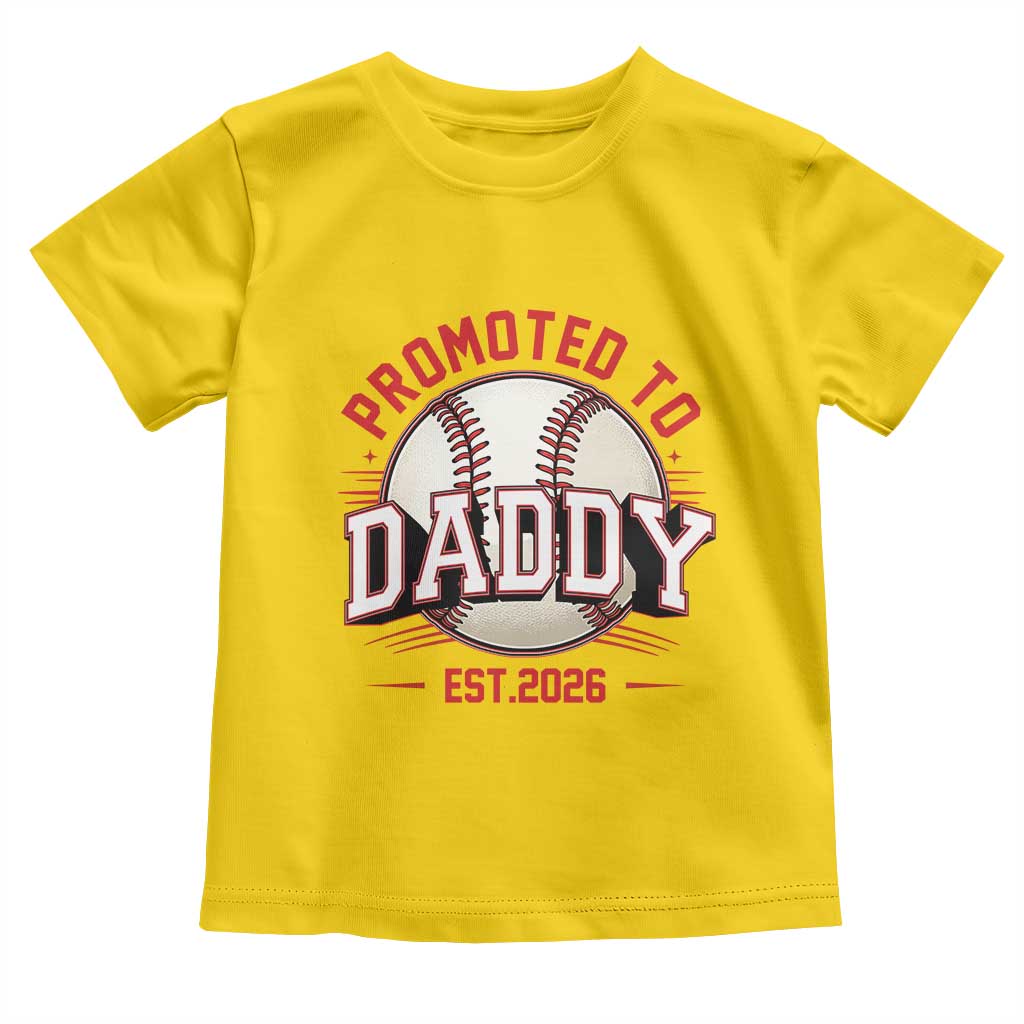 Promoted To Dad 2026 Baseball Toddler T Shirt First Time Father Sports Lover