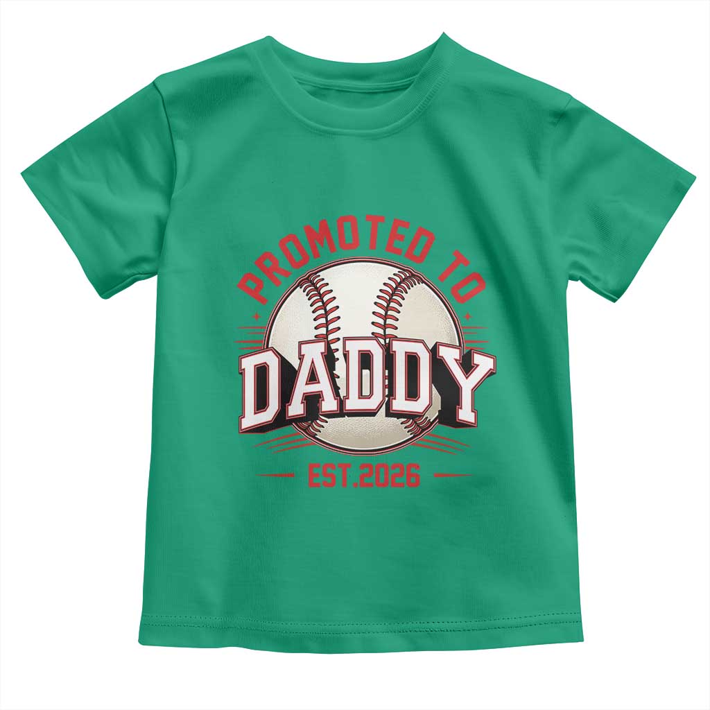 Promoted To Dad 2026 Baseball Toddler T Shirt First Time Father Sports Lover