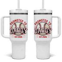 Promoted To Dad 2026 Baseball Tumbler With Handle First Time Father Sports Lover