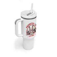 Promoted To Dad 2026 Baseball Tumbler With Handle First Time Father Sports Lover