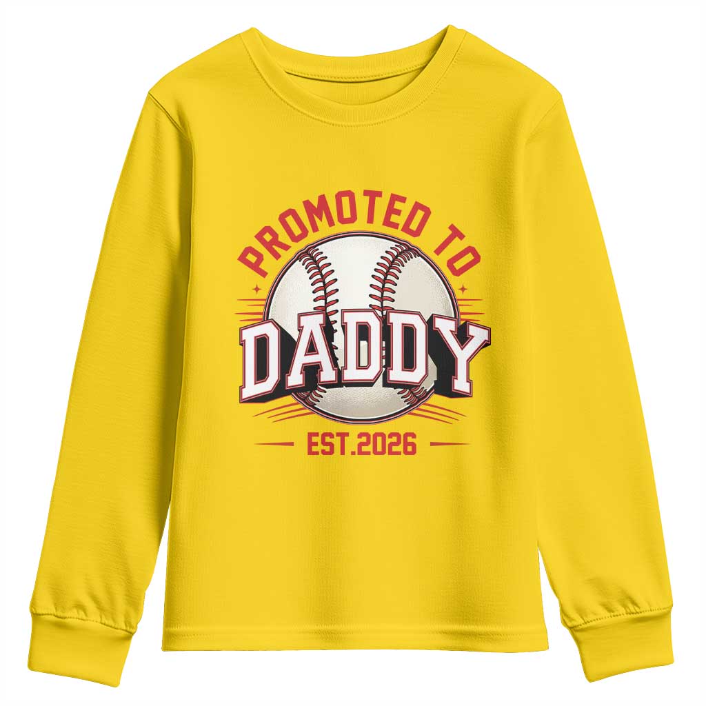 Promoted To Dad 2026 Baseball Youth Sweatshirt First Time Father Sports Lover