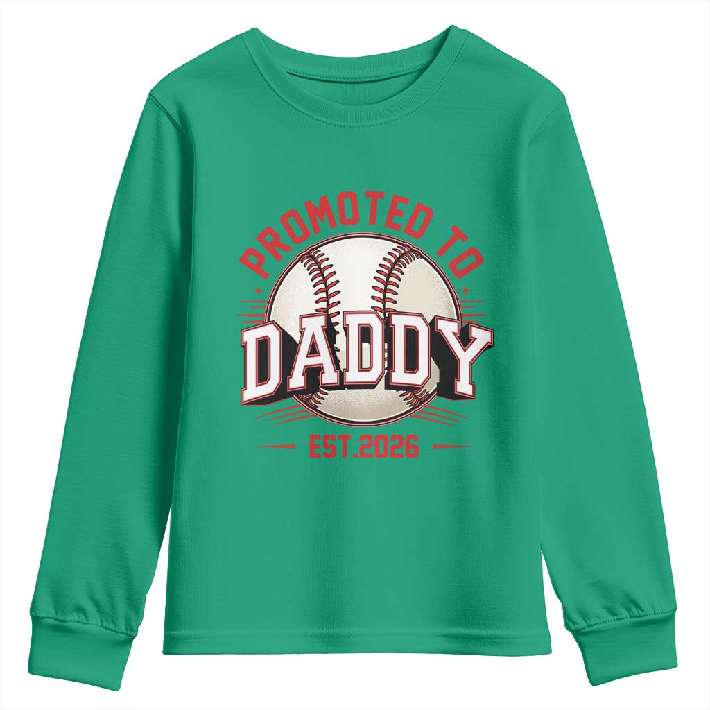 Promoted To Dad 2026 Baseball Youth Sweatshirt First Time Father Sports Lover