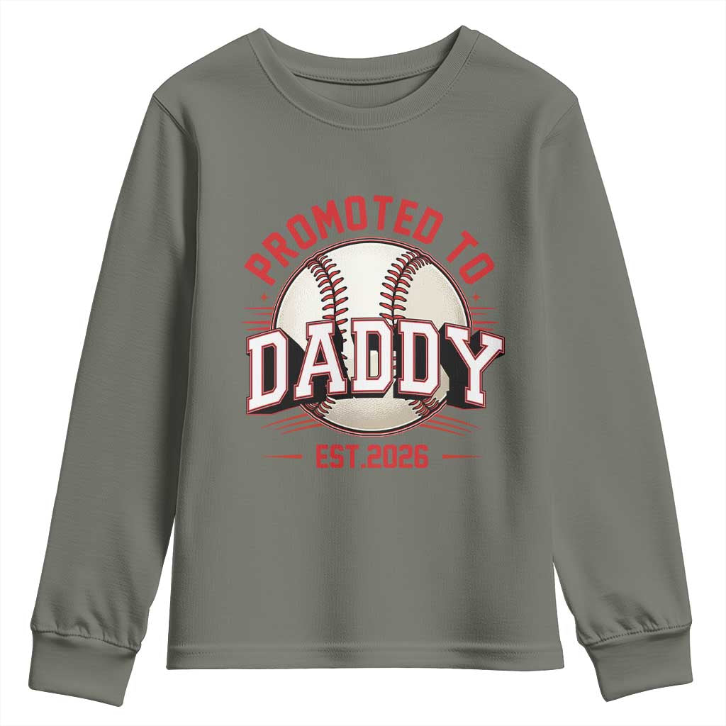 Promoted To Dad 2026 Baseball Youth Sweatshirt First Time Father Sports Lover