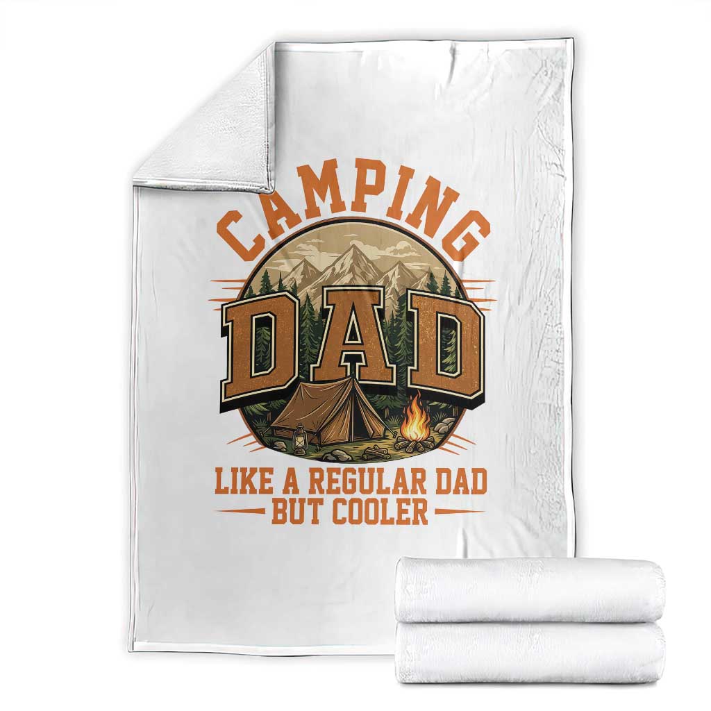 Camping Dad Like A Regular Dad But Cooler Throw Blanket Funny Fathers Day Gift