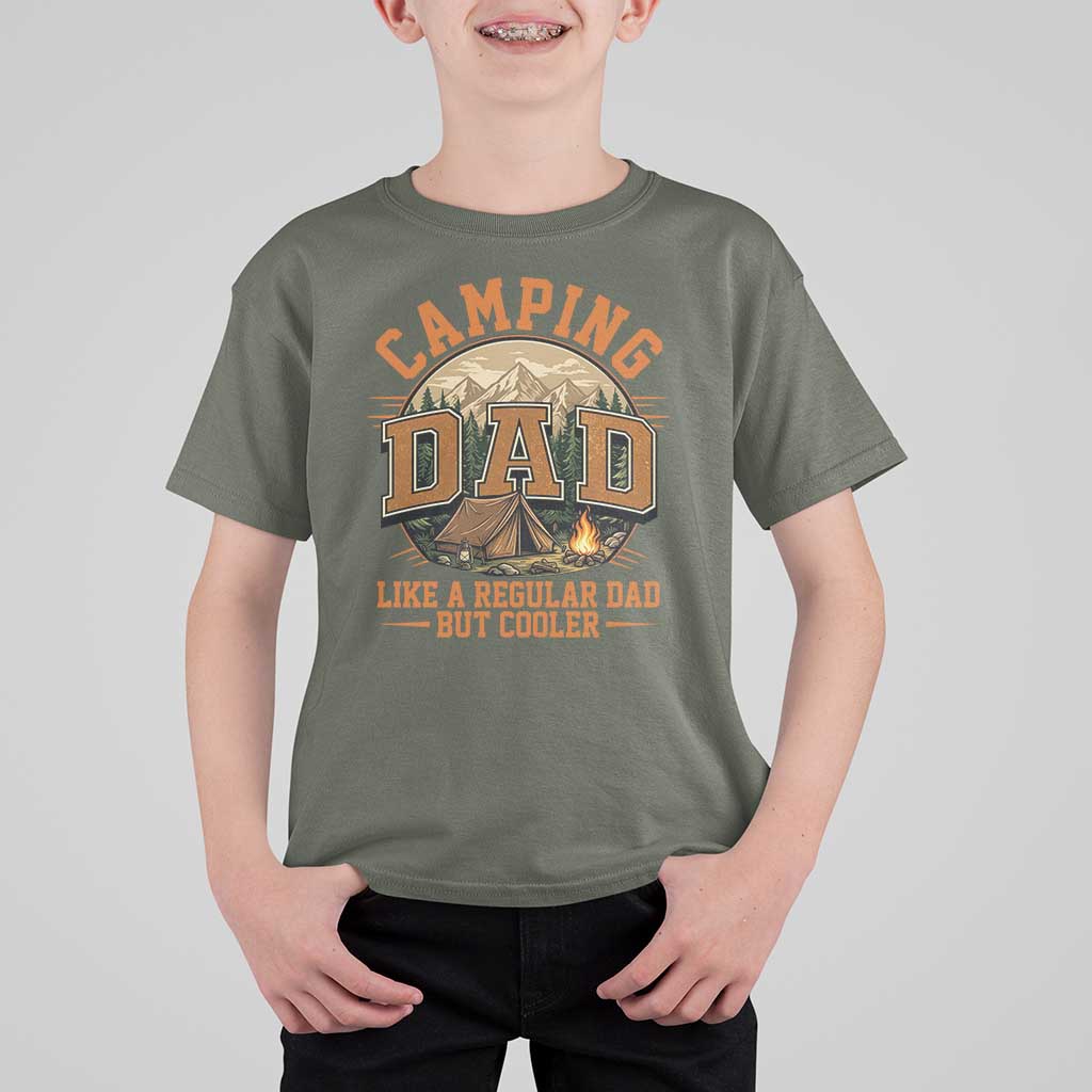 Camping Dad Like A Regular Dad But Cooler T Shirt For Kid Funny Fathers Day Gift