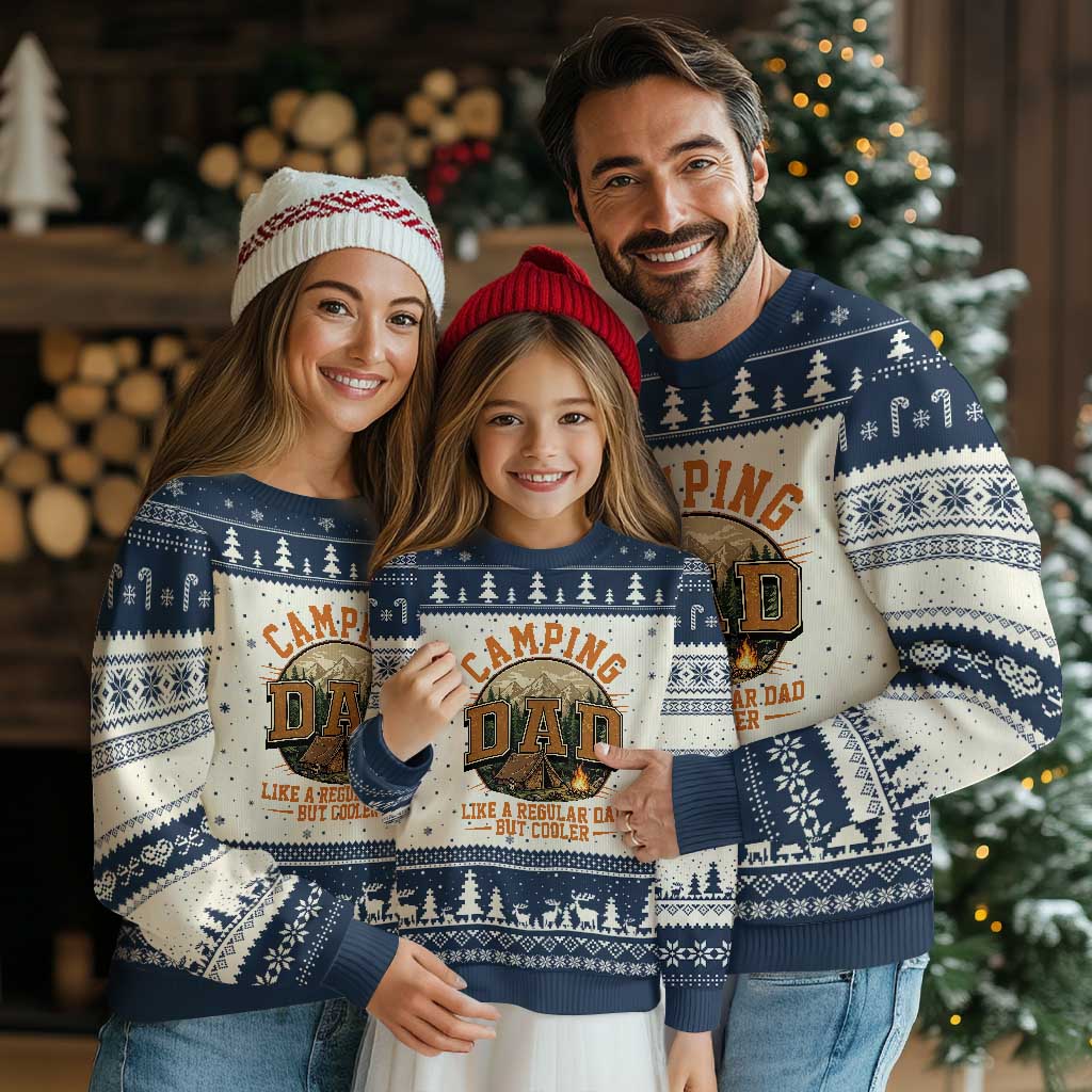 Camping Dad Like A Regular Dad But Cooler Ugly Christmas Sweater Funny Fathers Day Gift