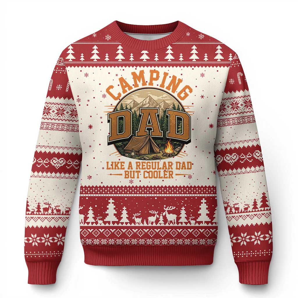 Camping Dad Like A Regular Dad But Cooler Ugly Christmas Sweater Funny Fathers Day Gift