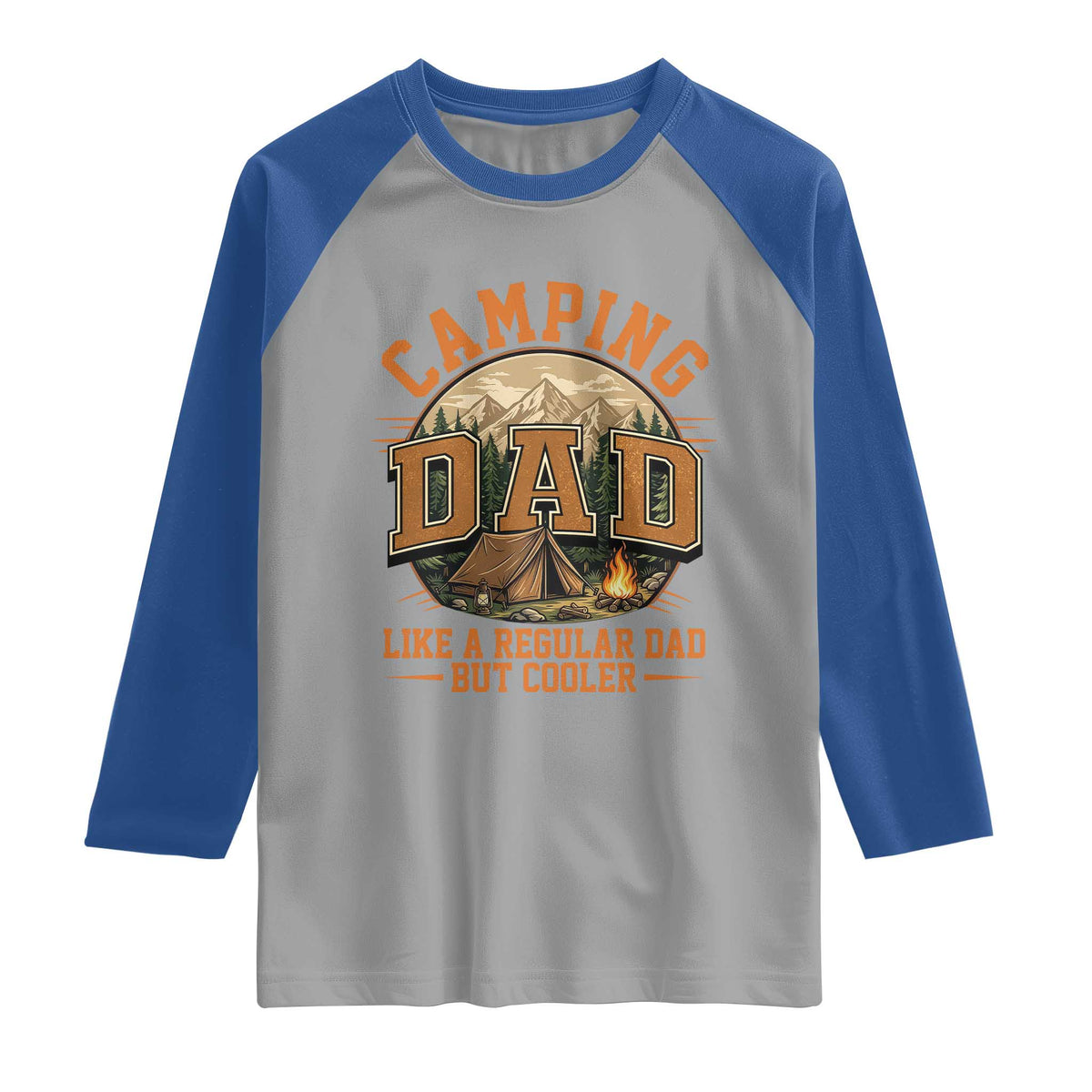 Camping Dad Like A Regular Dad But Cooler Raglan Shirt Funny Fathers Day Gift