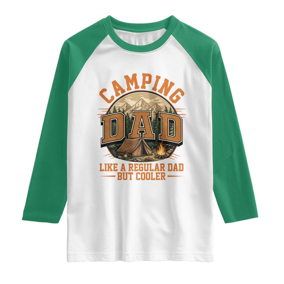Camping Dad Like A Regular Dad But Cooler Raglan Shirt Funny Fathers Day Gift