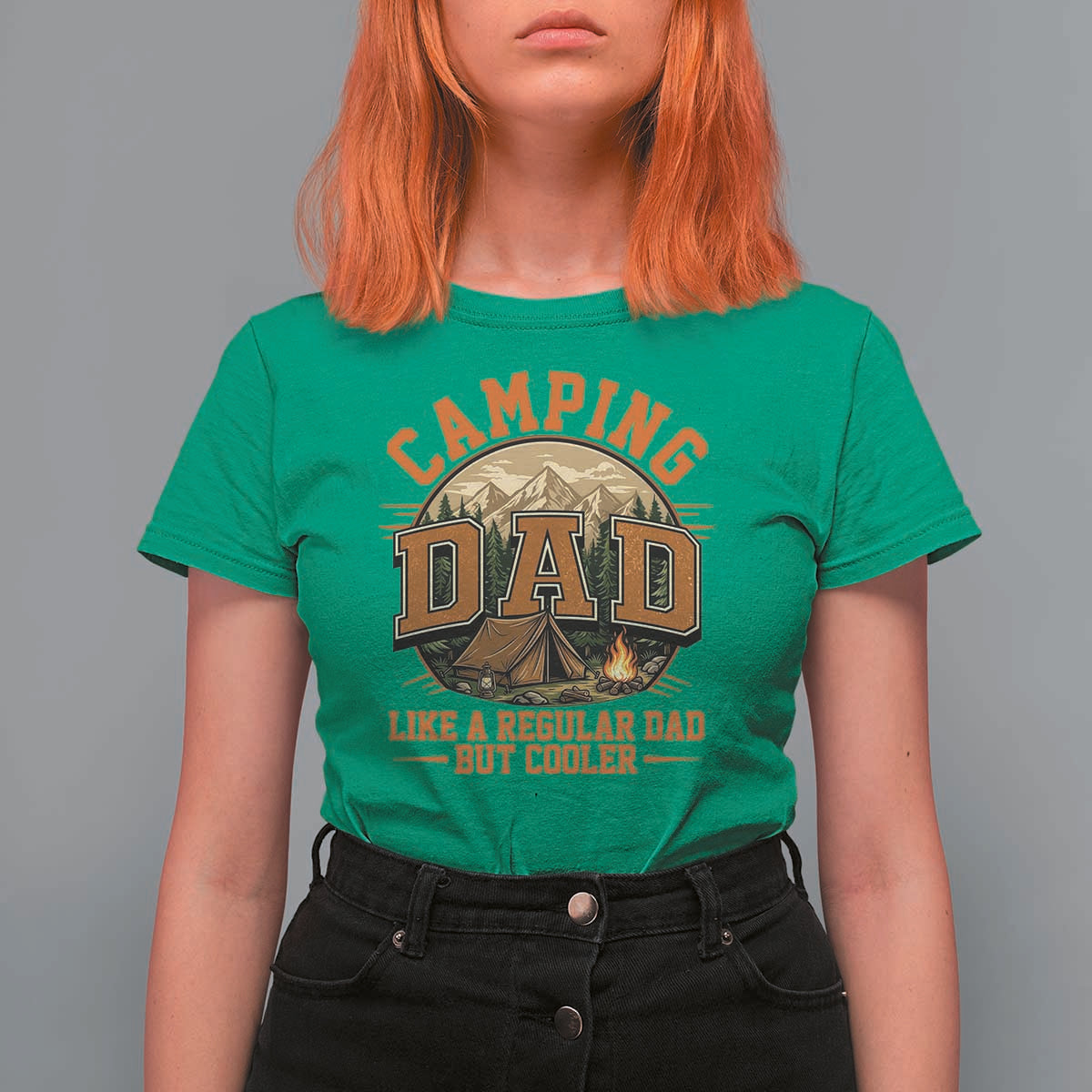 Camping Dad Like A Regular Dad But Cooler T Shirt For Women Funny Fathers Day Gift
