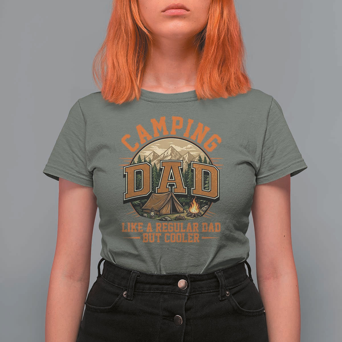 Camping Dad Like A Regular Dad But Cooler T Shirt For Women Funny Fathers Day Gift