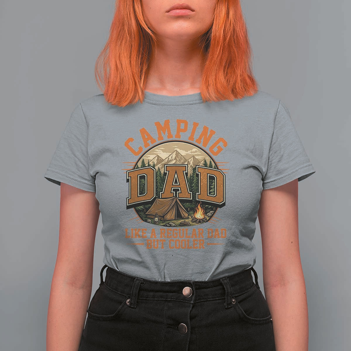 Camping Dad Like A Regular Dad But Cooler T Shirt For Women Funny Fathers Day Gift