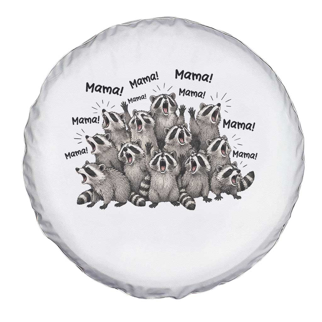 Funny Raccoon Mama Life Spare Tire Cover Motherhood Chaos Trash Panda