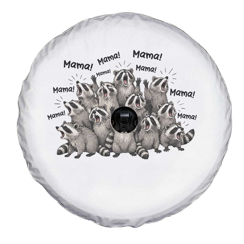 Funny Raccoon Mama Life Spare Tire Cover Motherhood Chaos Trash Panda