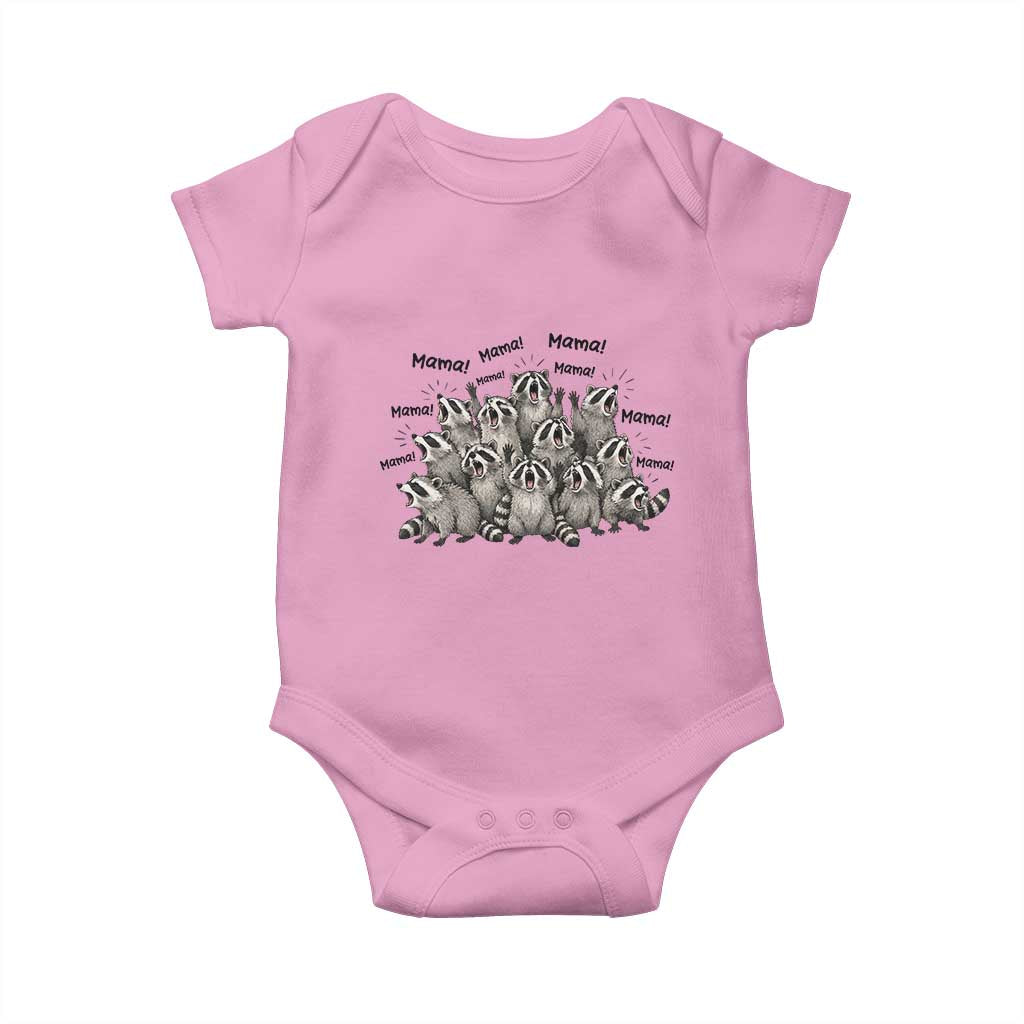 Funny Raccoon Mama Life Baby Onesie Motherhood Chaos Trash Panda