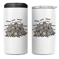 Funny Raccoon Mama Life 4 in 1 Can Cooler Tumbler Motherhood Chaos Trash Panda