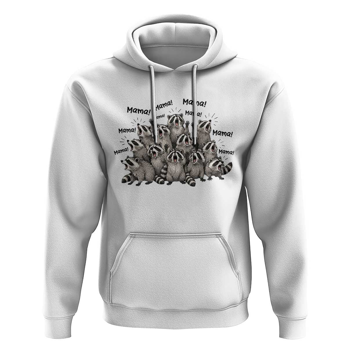 Funny Raccoon Mama Life Hoodie Motherhood Chaos Trash Panda