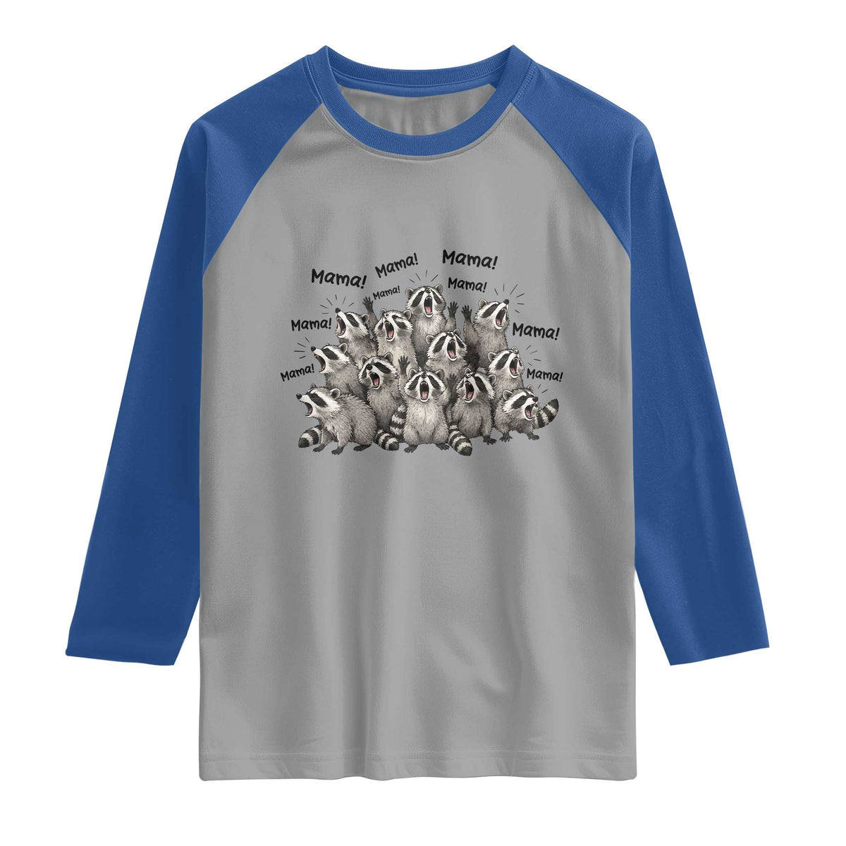 Funny Raccoon Mama Life Raglan Shirt Motherhood Chaos Trash Panda