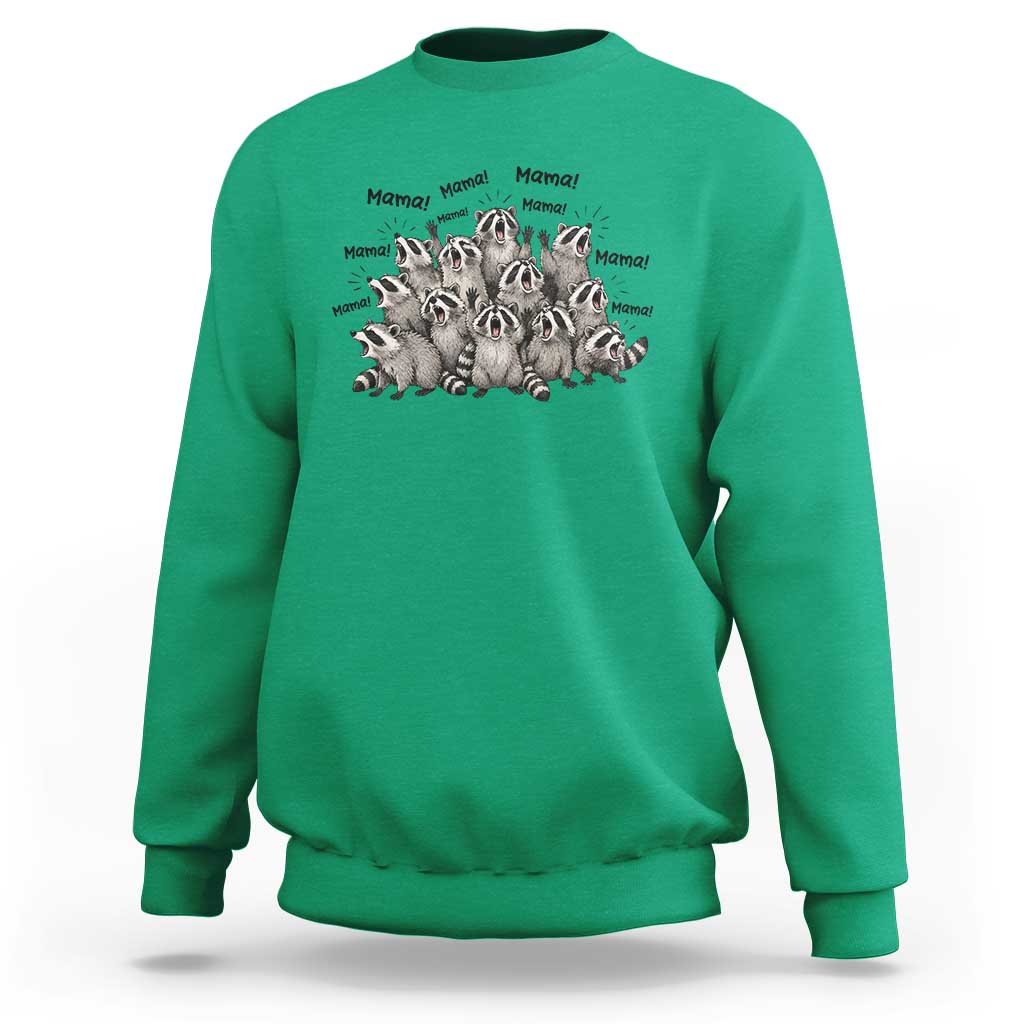 Funny Raccoon Mama Life Sweatshirt Motherhood Chaos Trash Panda