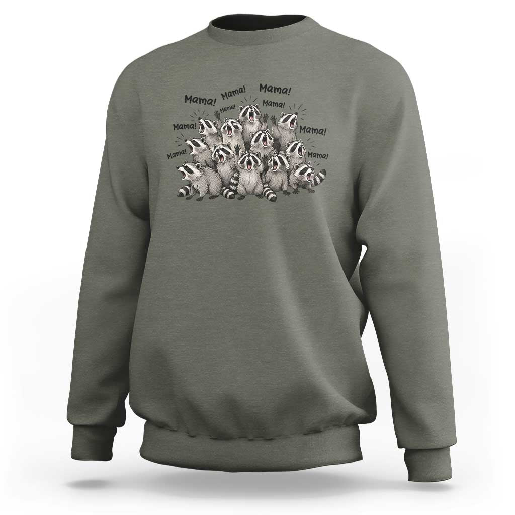 Funny Raccoon Mama Life Sweatshirt Motherhood Chaos Trash Panda