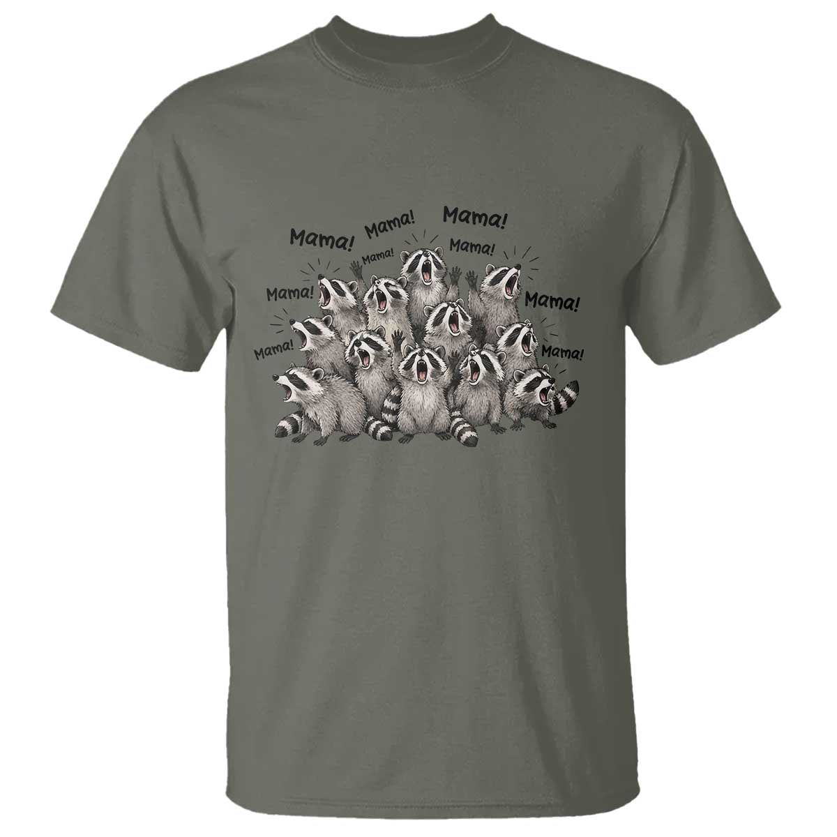 Funny Raccoon Mama Life T Shirt Motherhood Chaos Trash Panda