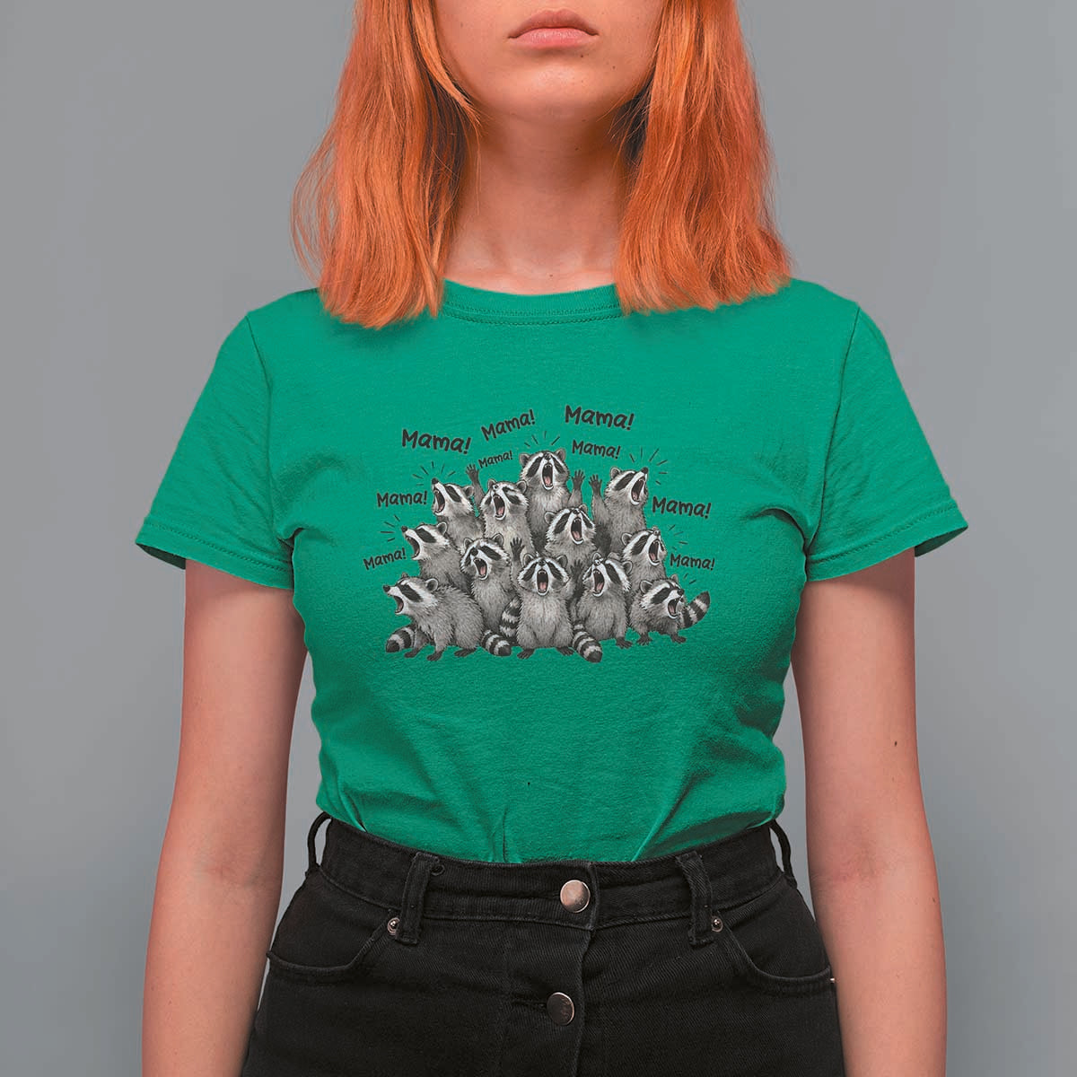 Funny Raccoon Mama Life T Shirt For Women Motherhood Chaos Trash Panda