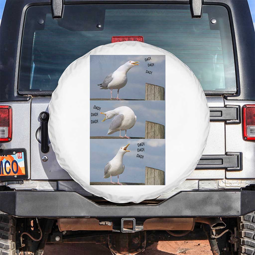 Funny Seagull Papa Spare Tire Cover Fathers Day Gift Ocean Life Dad Graphic