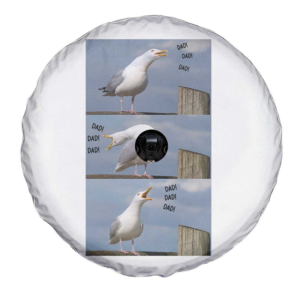 Funny Seagull Papa Spare Tire Cover Fathers Day Gift Ocean Life Dad Graphic