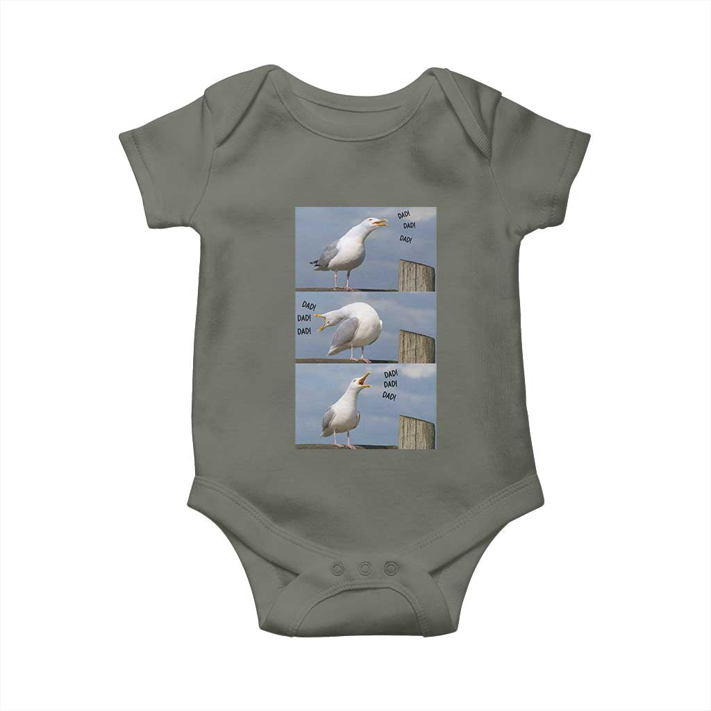 Funny Seagull Papa Baby Onesie Fathers Day Gift Ocean Life Dad Graphic
