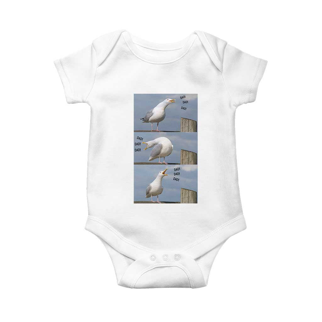 Funny Seagull Papa Baby Onesie Fathers Day Gift Ocean Life Dad Graphic