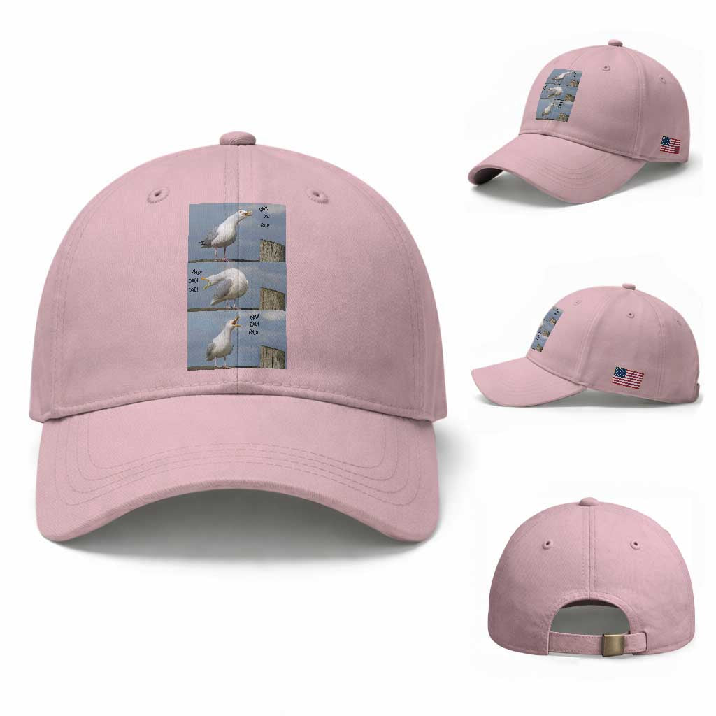 Funny Seagull Papa Baseball Cap Fathers Day Gift Ocean Life Dad Graphic