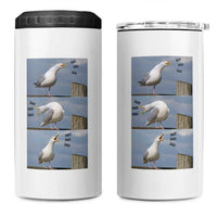 Funny Seagull Papa 4 in 1 Can Cooler Tumbler Fathers Day Gift Ocean Life Dad Graphic