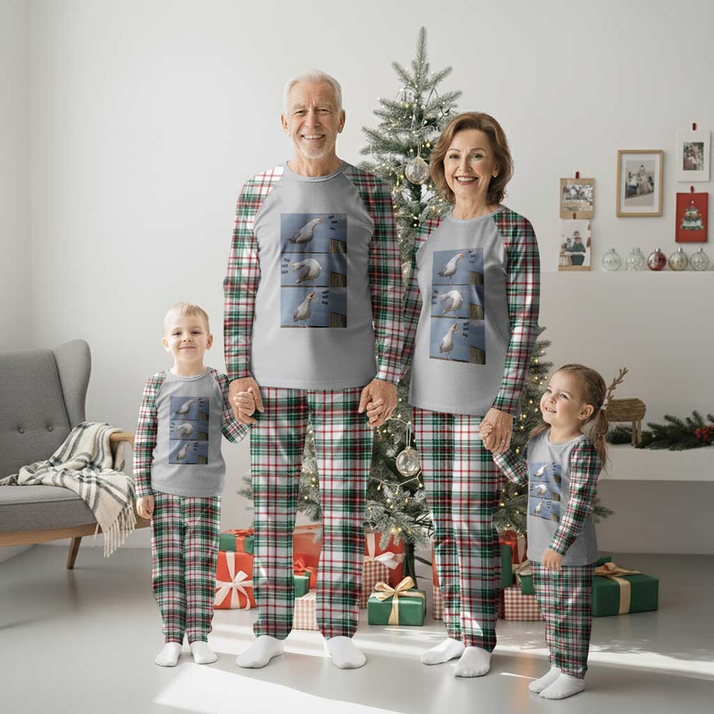 Funny Seagull Papa Plaid Pajama Set Fathers Day Gift Ocean Life Dad Graphic