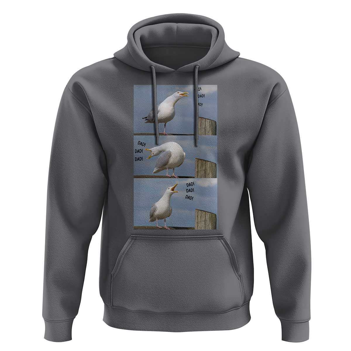 Funny Seagull Papa Hoodie Fathers Day Gift Ocean Life Dad Graphic