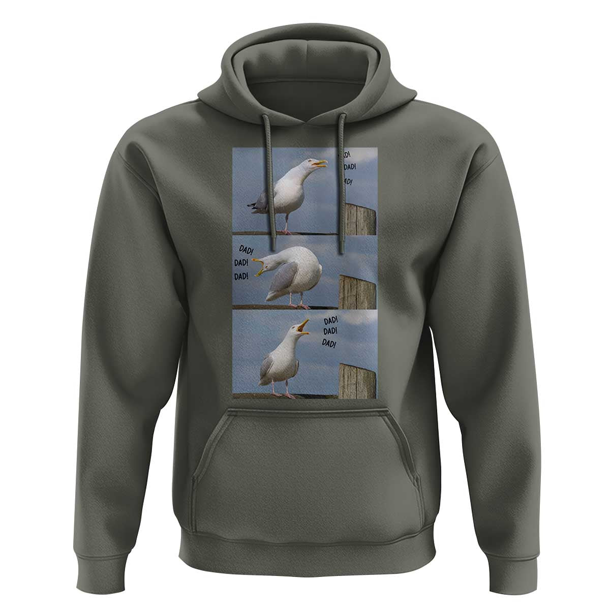 Funny Seagull Papa Hoodie Fathers Day Gift Ocean Life Dad Graphic