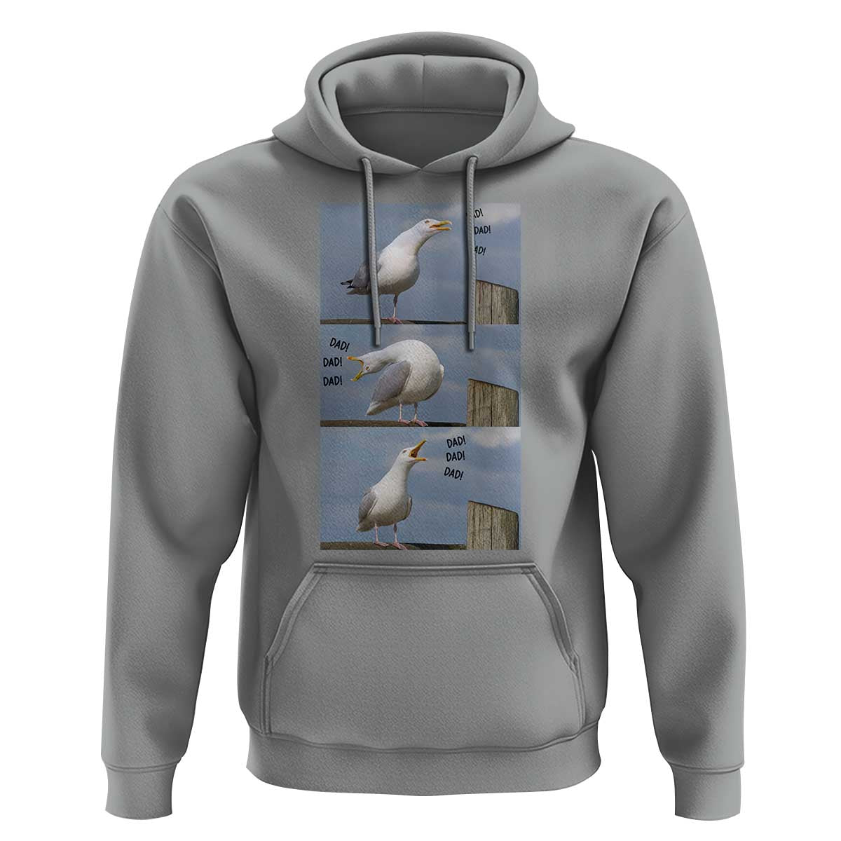 Funny Seagull Papa Hoodie Fathers Day Gift Ocean Life Dad Graphic