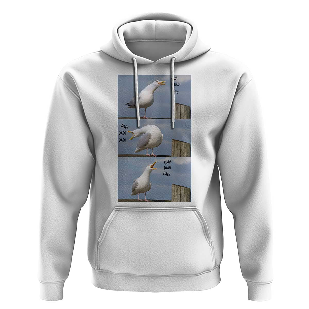 Funny Seagull Papa Hoodie Fathers Day Gift Ocean Life Dad Graphic