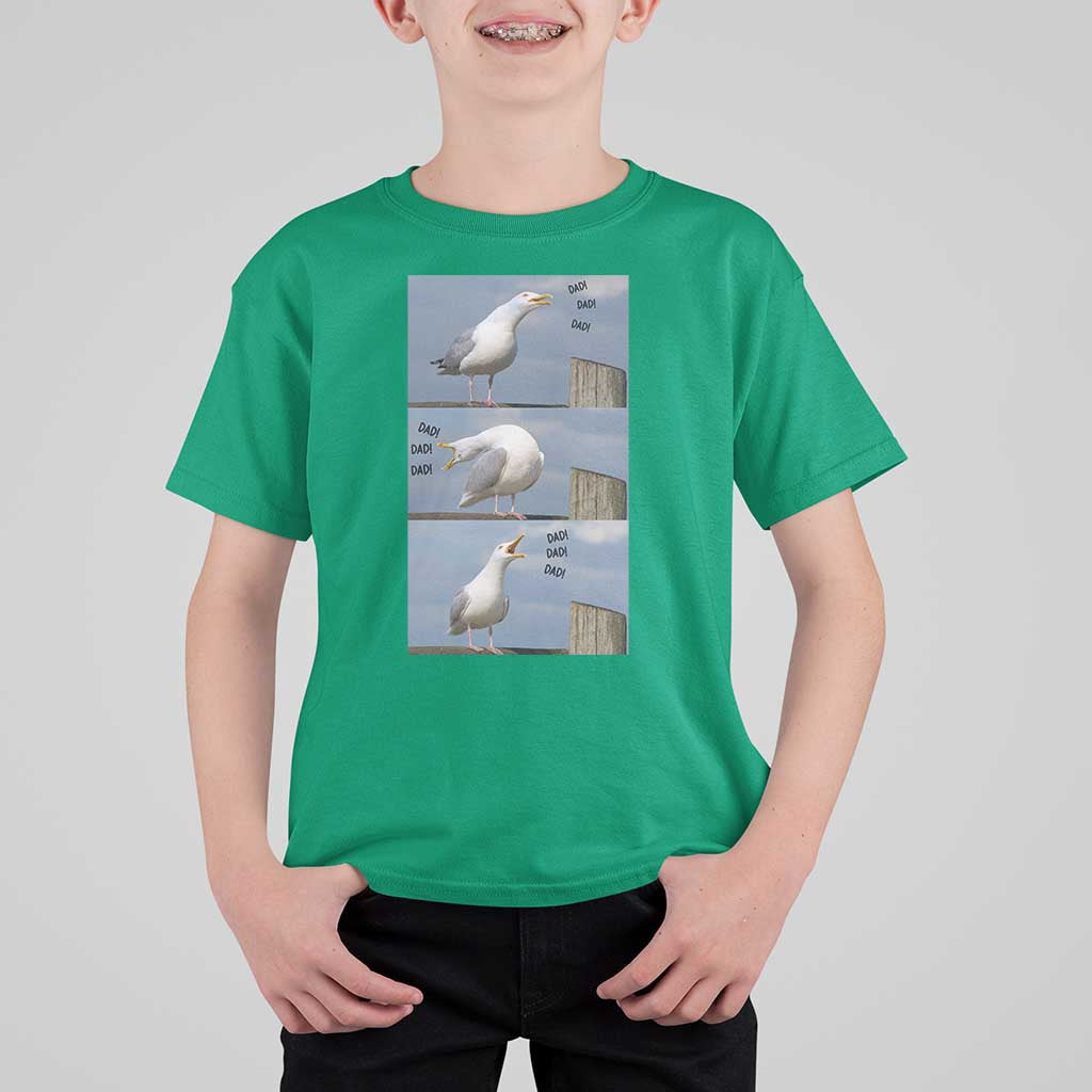 Funny Seagull Papa T Shirt For Kid Fathers Day Gift Ocean Life Dad Graphic