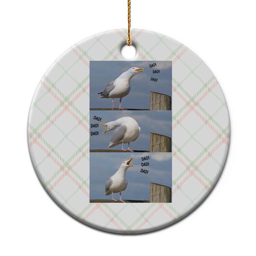 Funny Seagull Papa Ceramic Ornament Fathers Day Gift Ocean Life Dad Graphic