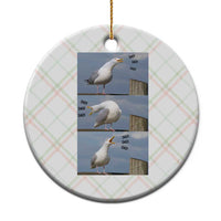 Funny Seagull Papa Ceramic Ornament Fathers Day Gift Ocean Life Dad Graphic