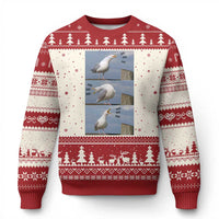 Funny Seagull Papa Ugly Christmas Sweater Fathers Day Gift Ocean Life Dad Graphic