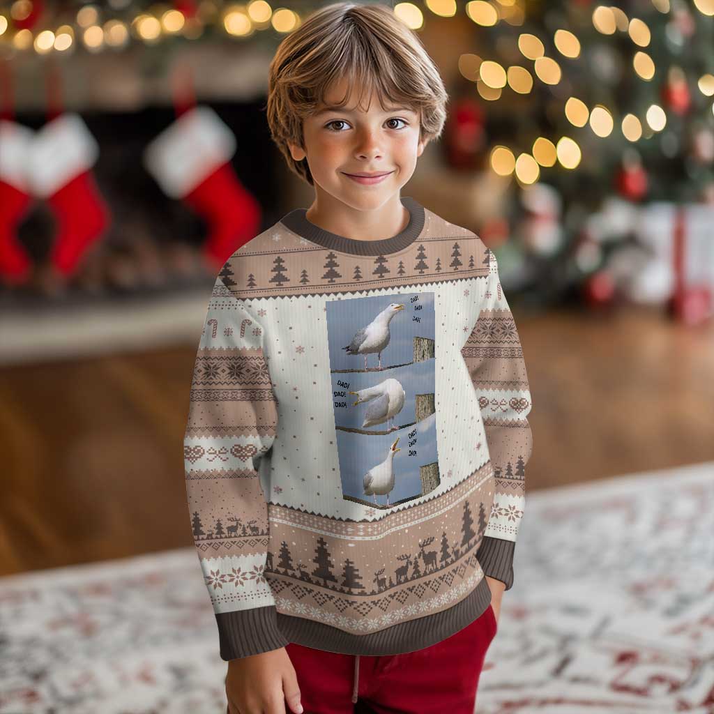 Funny Seagull Papa Ugly Christmas Sweater Fathers Day Gift Ocean Life Dad Graphic
