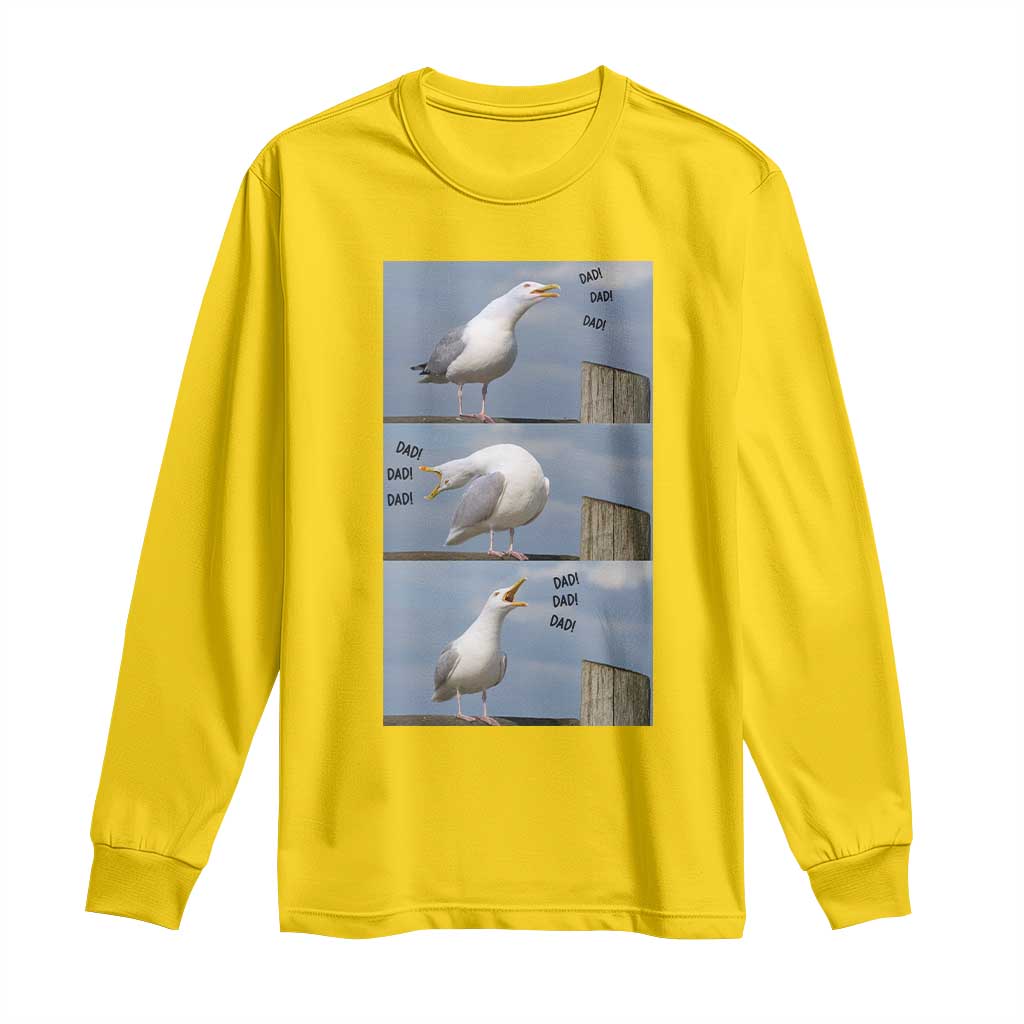 Funny Seagull Papa Long Sleeve Shirt Fathers Day Gift Ocean Life Dad Graphic