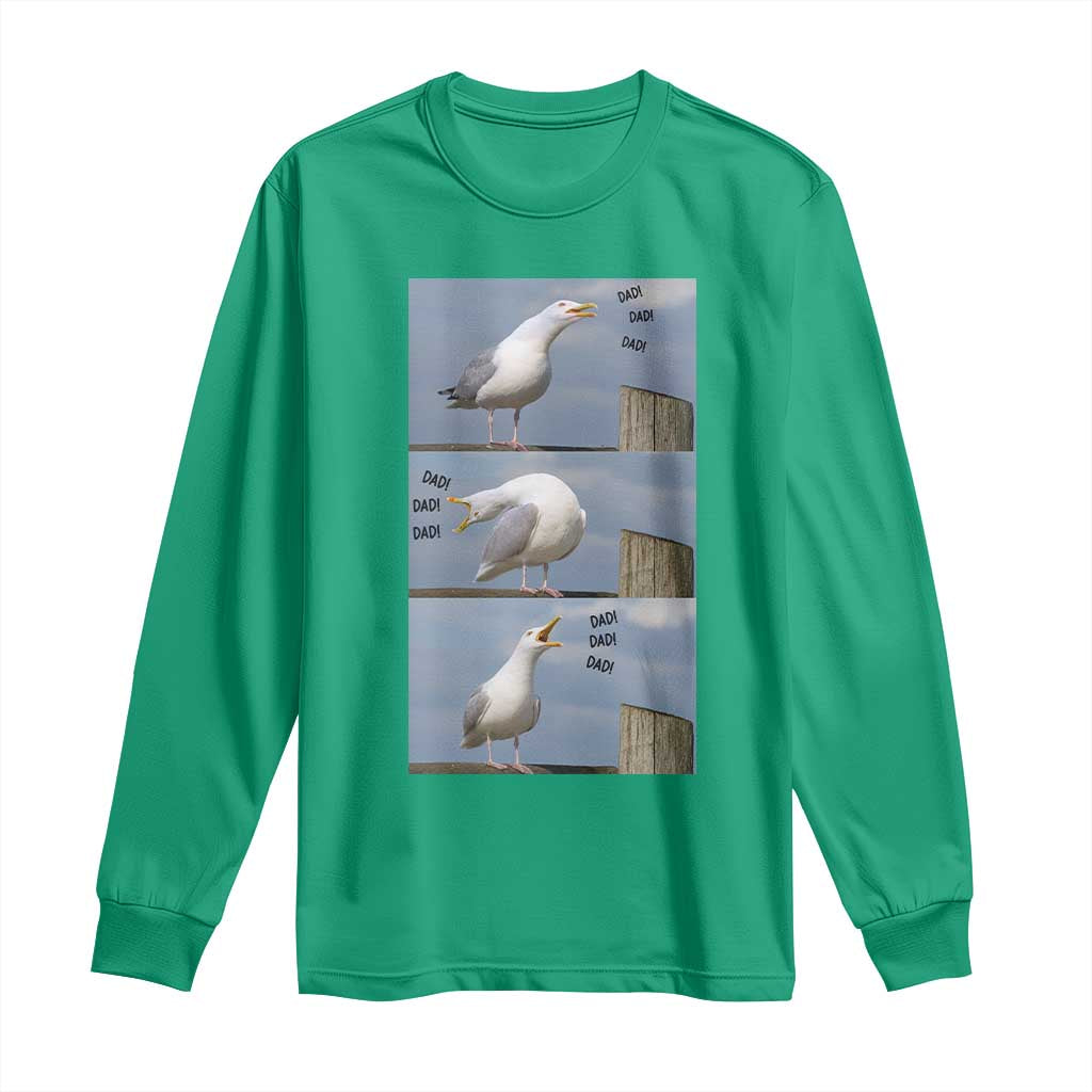 Funny Seagull Papa Long Sleeve Shirt Fathers Day Gift Ocean Life Dad Graphic