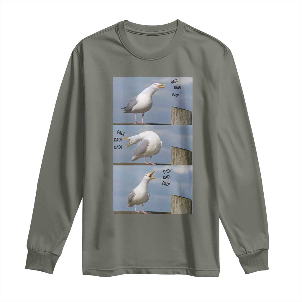 Funny Seagull Papa Long Sleeve Shirt Fathers Day Gift Ocean Life Dad Graphic