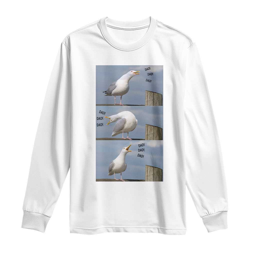 Funny Seagull Papa Long Sleeve Shirt Fathers Day Gift Ocean Life Dad Graphic