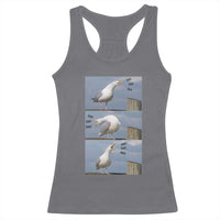 Funny Seagull Papa Racerback Tank Top Fathers Day Gift Ocean Life Dad Graphic