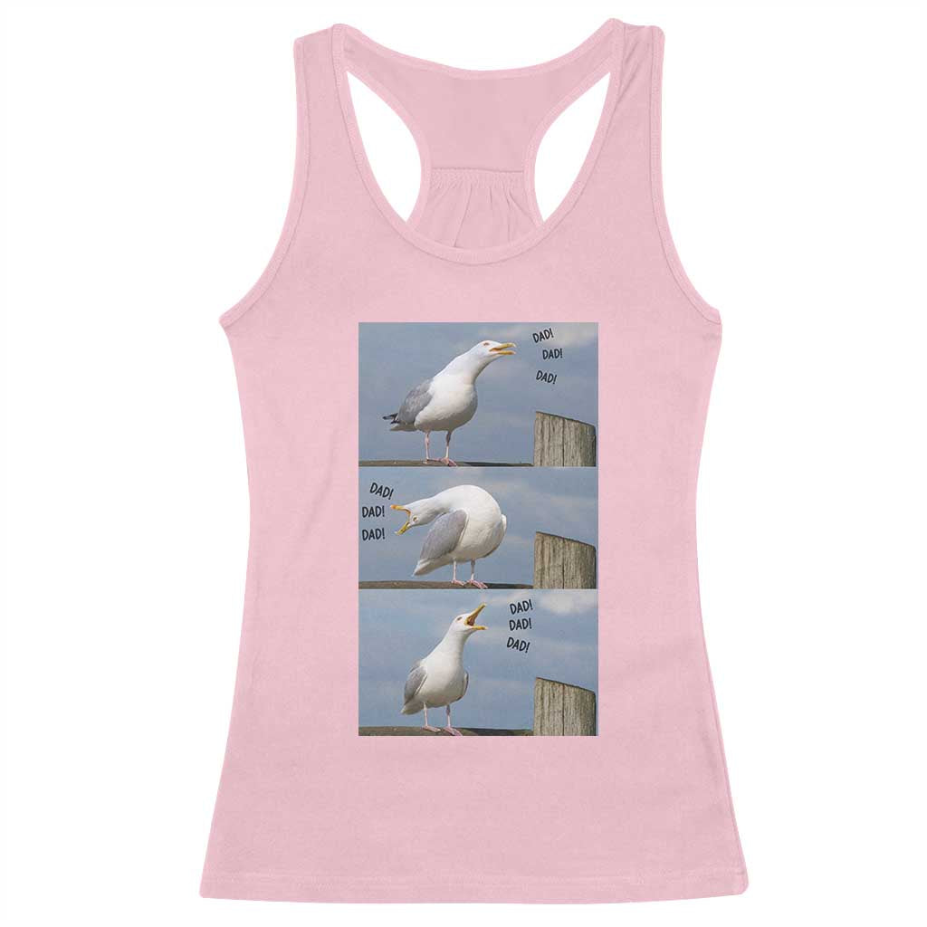 Funny Seagull Papa Racerback Tank Top Fathers Day Gift Ocean Life Dad Graphic