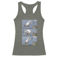 Funny Seagull Papa Racerback Tank Top Fathers Day Gift Ocean Life Dad Graphic